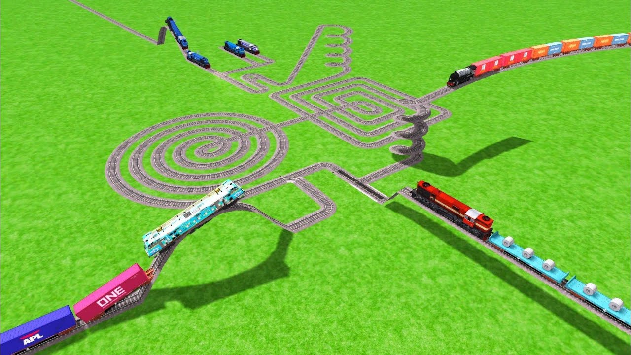 MOST DANGEROUS TRAINS CROSSING CIRCLES UTRUN CURVED RISKY BUMPY 360&deg;DEGREE💝ROUND RAILWORK RAILROAD 