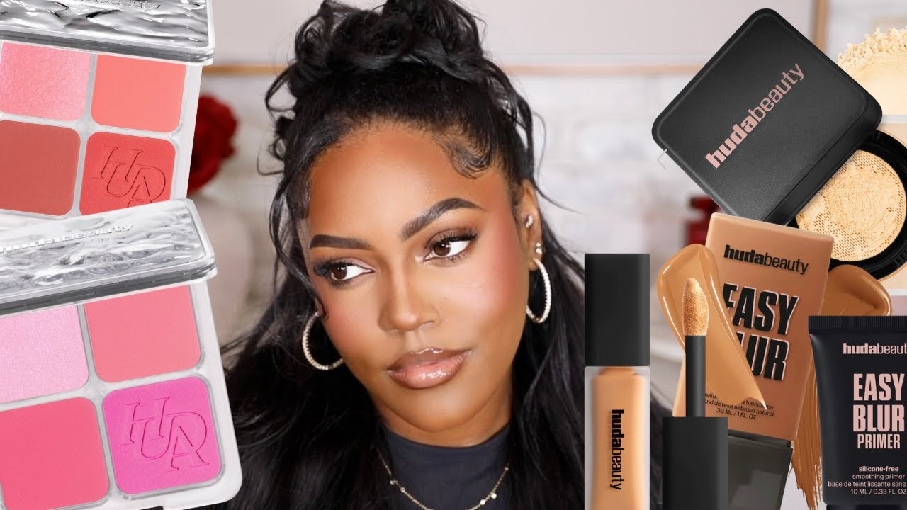 FULL FACE HUDA BEAUTY + NEW*  HUDA BEAUTY BLUSH PALETTES 💕