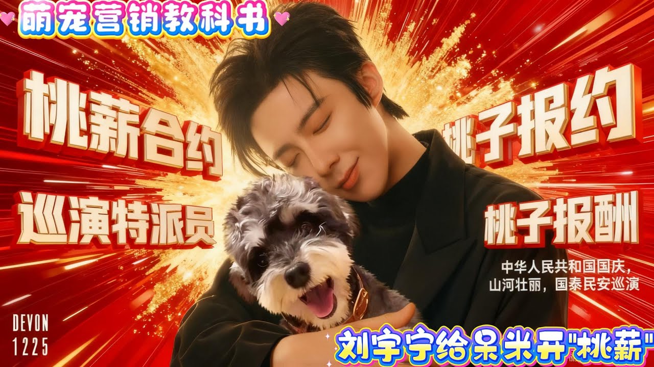 刘宇宁靠呆米炸热搜！“桃薪合约” 成萌宠营销教科书，呆米成巡演特派员，打工人：我的工资能换桃子吗？网友：这波操作我给满分！#刘宇宁 #liuyuning #摩登兄弟刘宇宁 #摩登兄弟劉宇寧