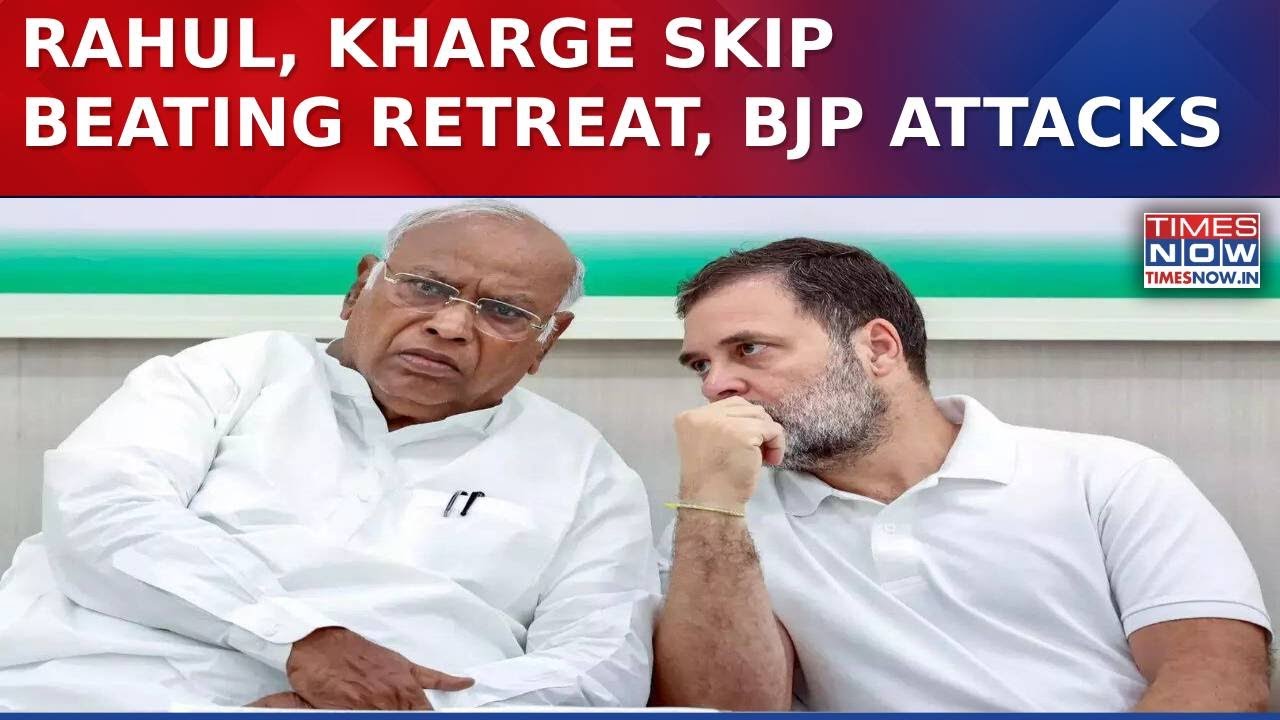 Politics Erupts As Rahul Gandhi, Kharge Skip Beating Retreat Ceremony; BJP Cries ‘Sena Ka Apmaan’