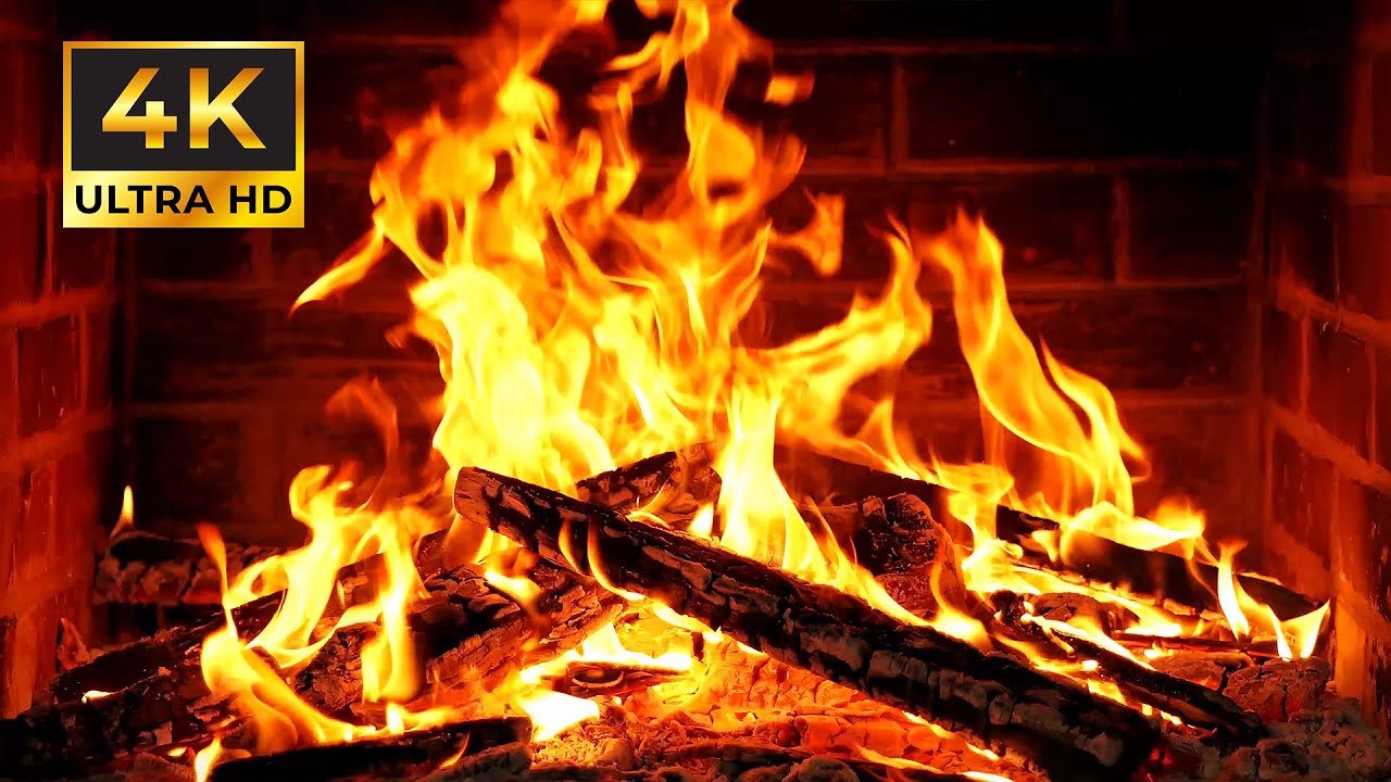 🔥 Magical Christmas Night Fireplace 4K — Cozy Crackling Fire Ambience (LIVE 12 Hours)