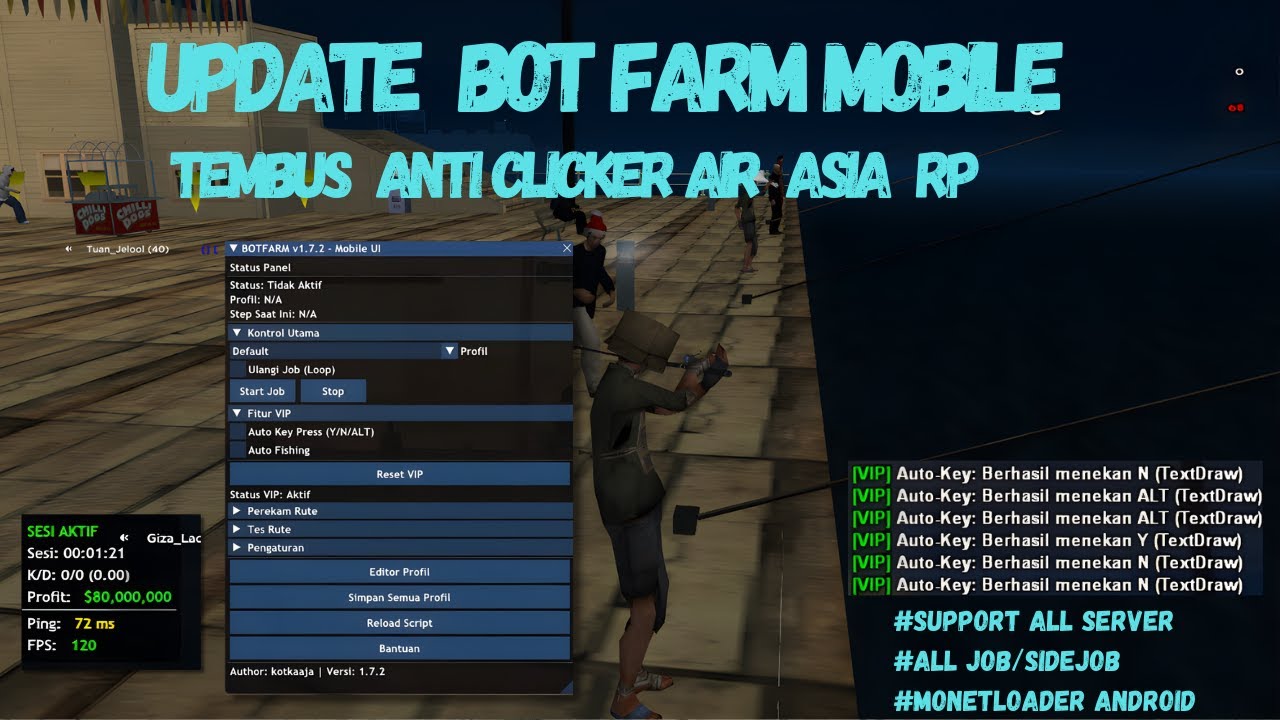 Update monetloader Bot Auto Kerja Android ( BFM ), Support All Server Android/PC!!. #aarp #samp