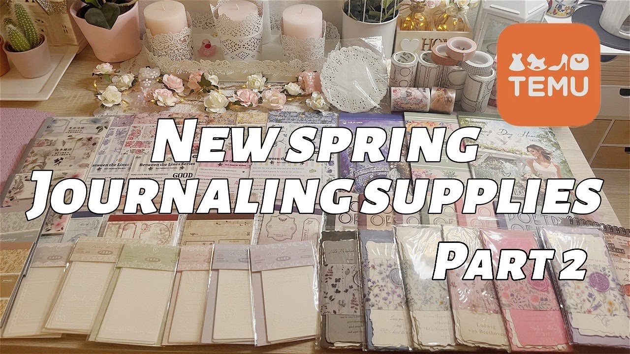 1 hour ASMR | New journaling supplies HAUL | TEMU haul with codes | part 2