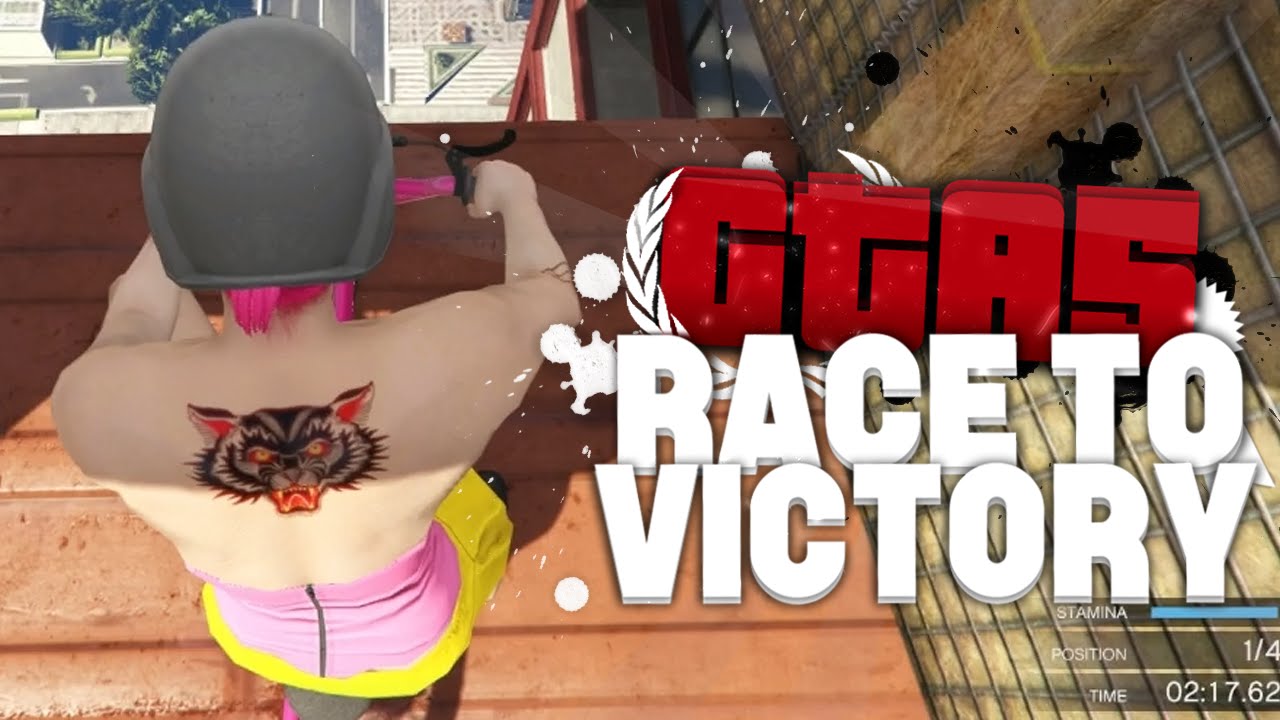 SPRING MAAR ACHTEROP BIJ MIJ! (GTA V RACE TO VICTORY #12)