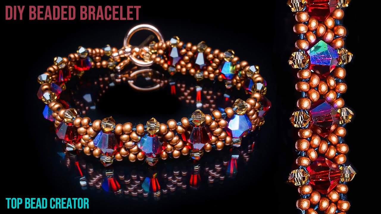 Beaded bracelet, handmade jewelry tutorial.