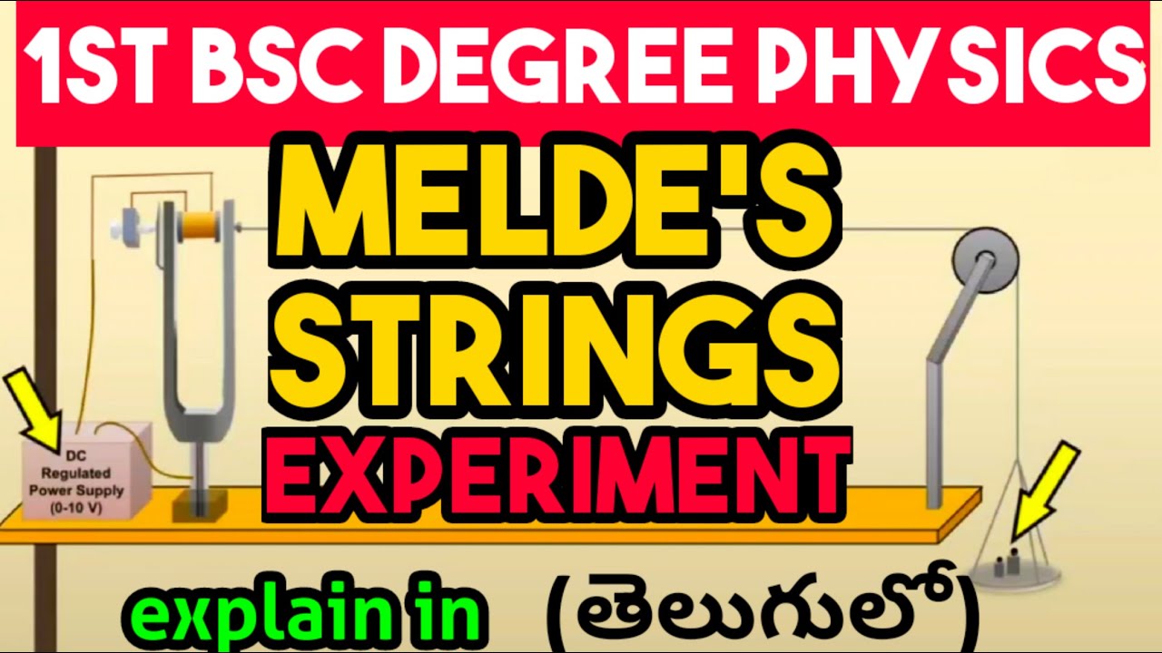 Melde's strings experiment in telugu || 1st BSc degree physics || melde's experiment in telugu
