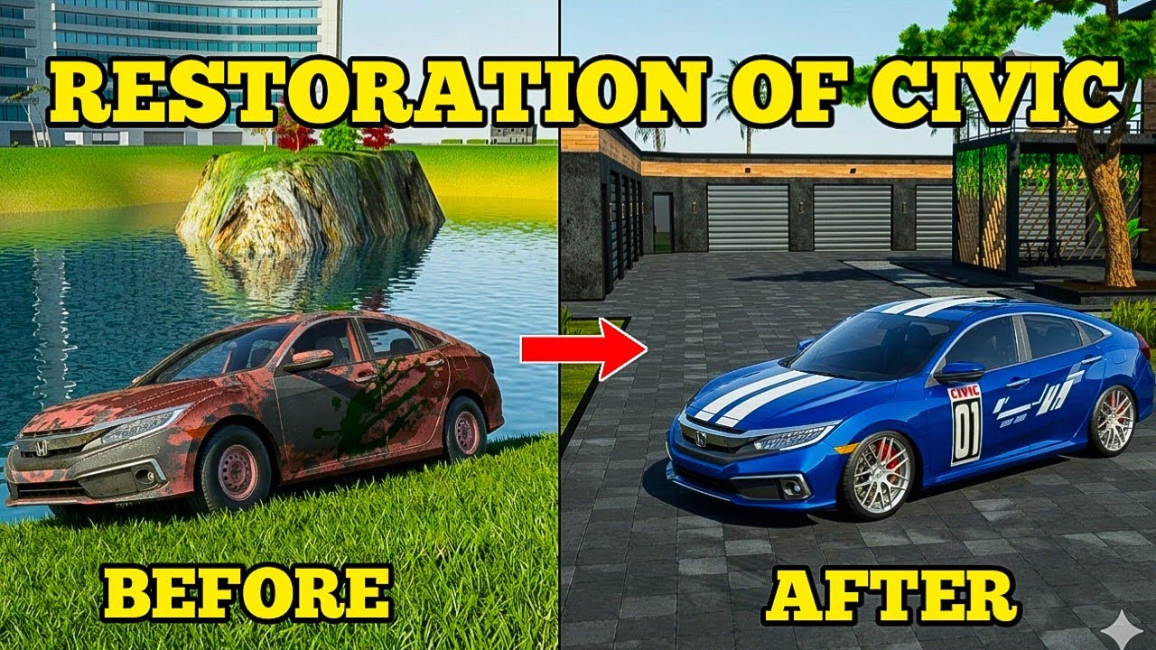 Restoration Of Abandoned Honda Civic | Car Simulator 2 | New Update 