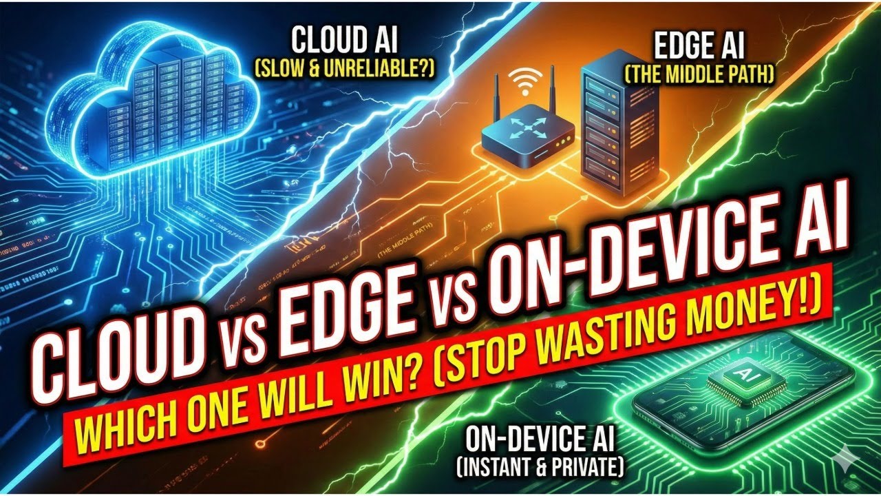 Cloud AI vs Edge AI vs On Device AI - The AI Architectural Showdown
