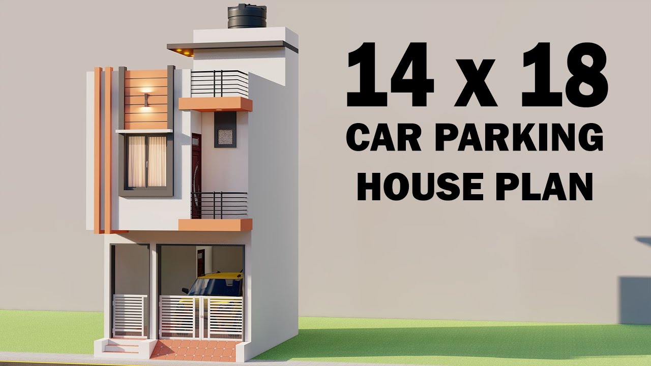 14x18 3D Car Parking Duplex House Plan,Small House Plan
