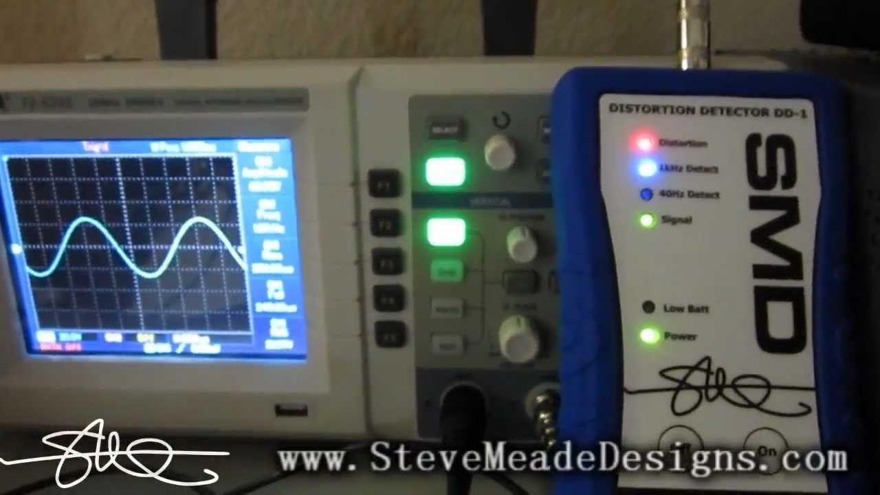 SMD Distortion Detector DD-1 Vs Oscilloscope - 2% Distortion @ 1khz