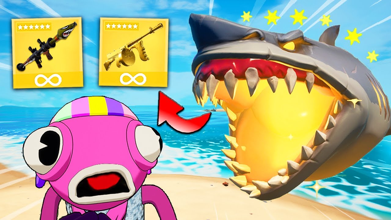 Fortnite except i only use SHARK LOOT (overpowered)