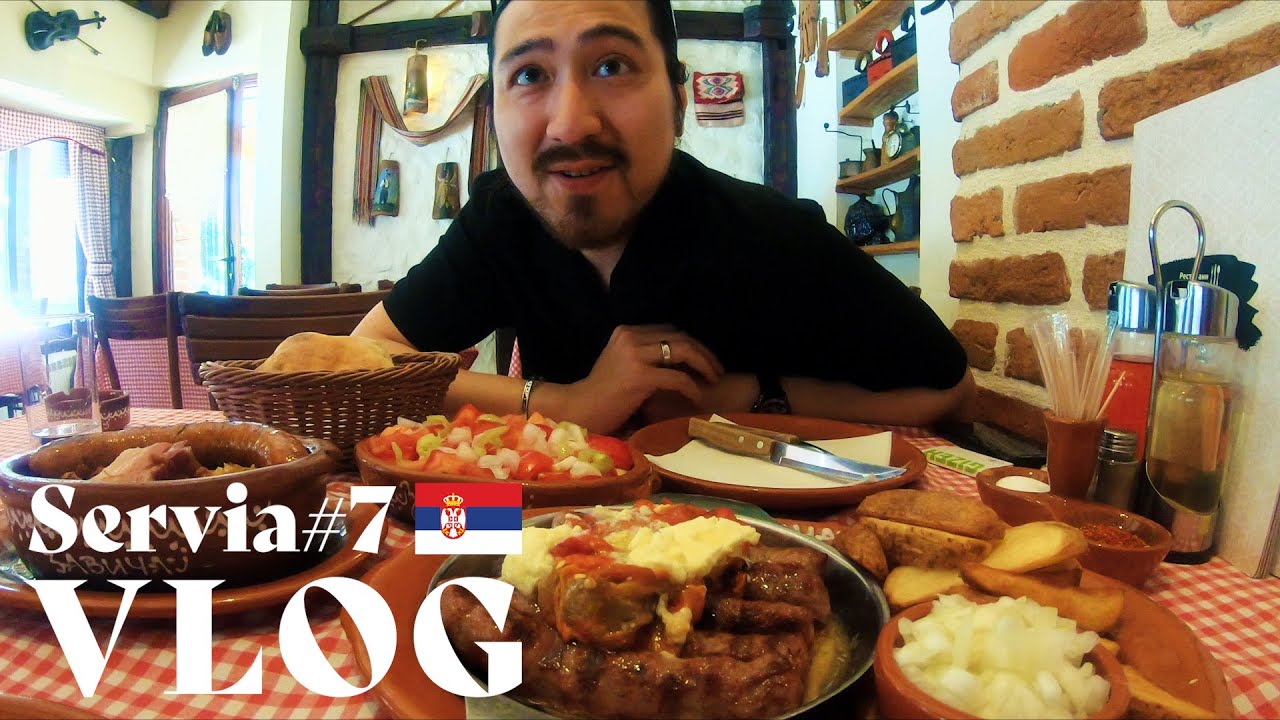【海外VLOG セルビア#7】海外の料理｜セルビア料理で“肉”に圧倒される日本人夫婦