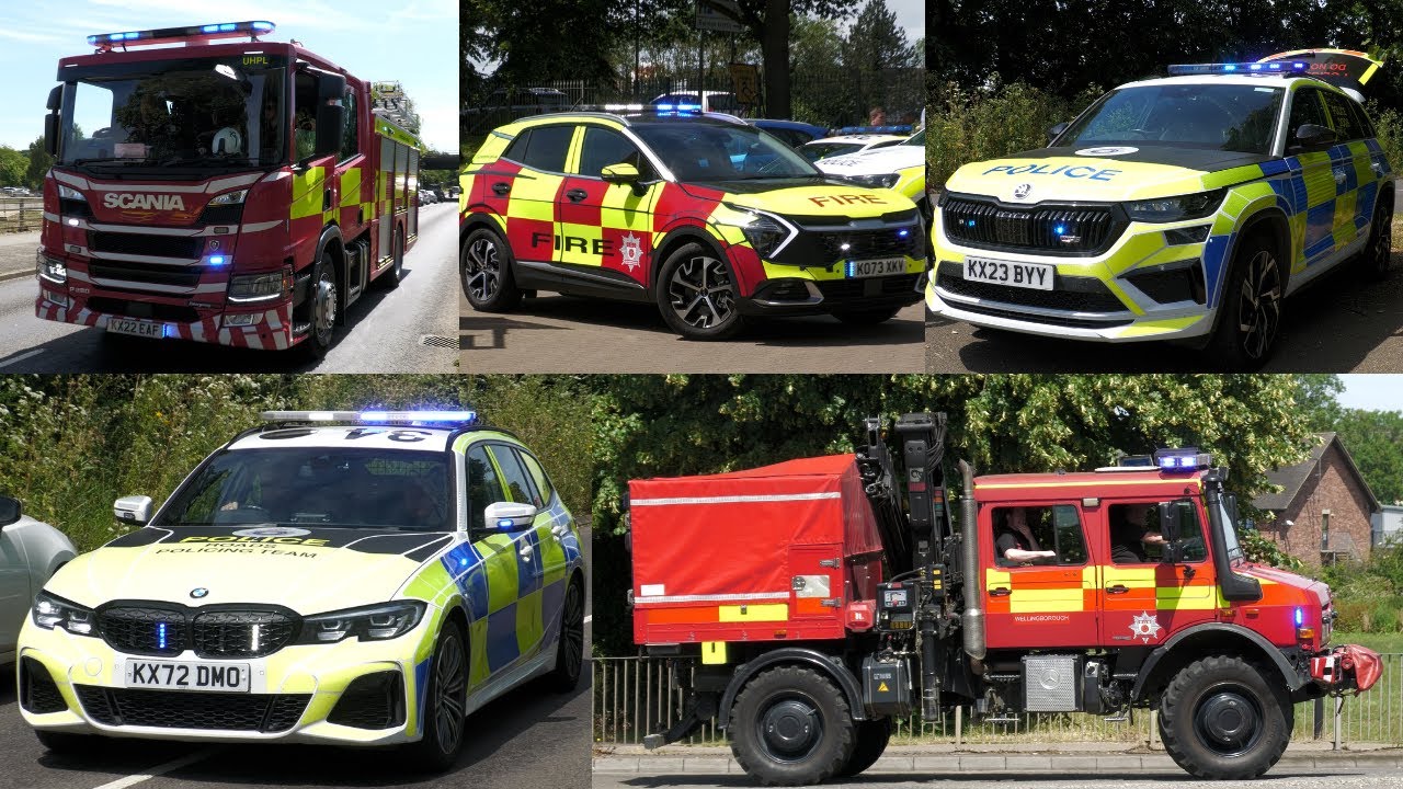 Fire truck responds back to station to get Unimog for police incident in Wellingborough!