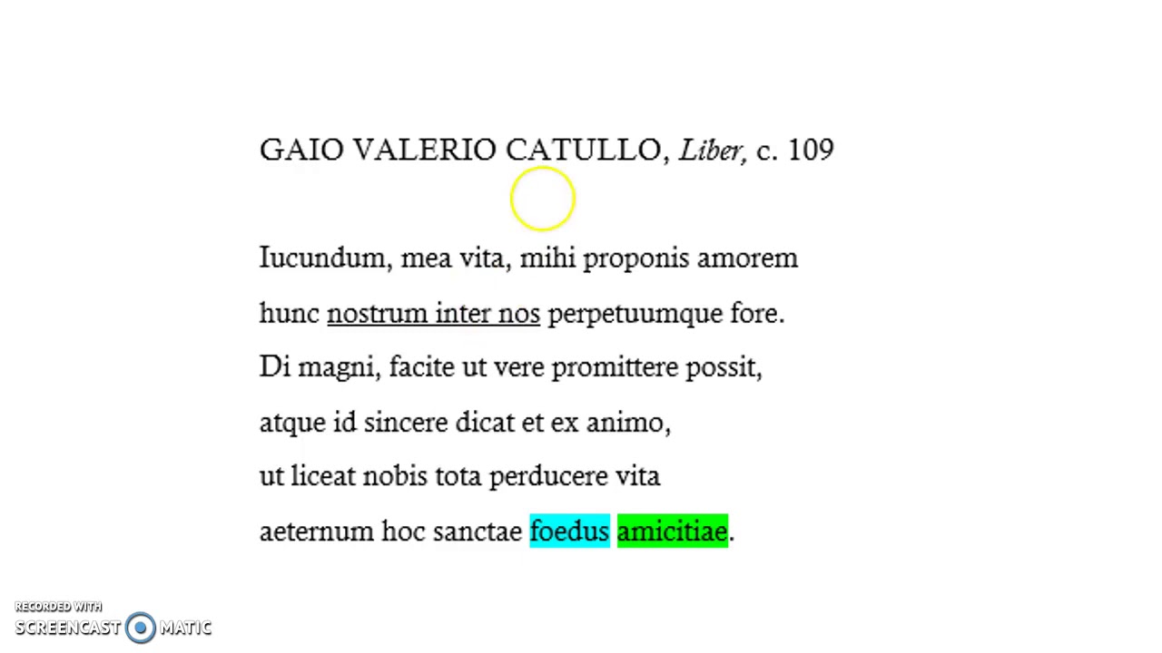 Catullo: il carme 109