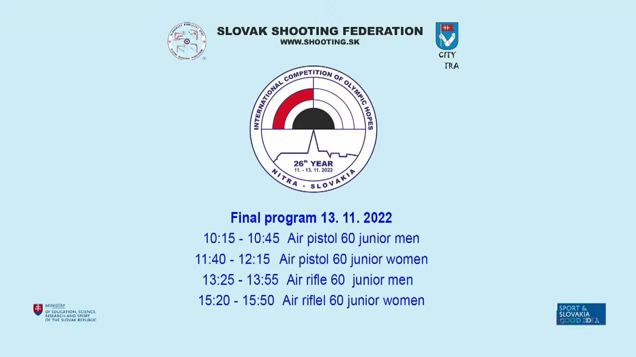 26th International Competition of Olympic Hopes -air pistol 60 junior woman