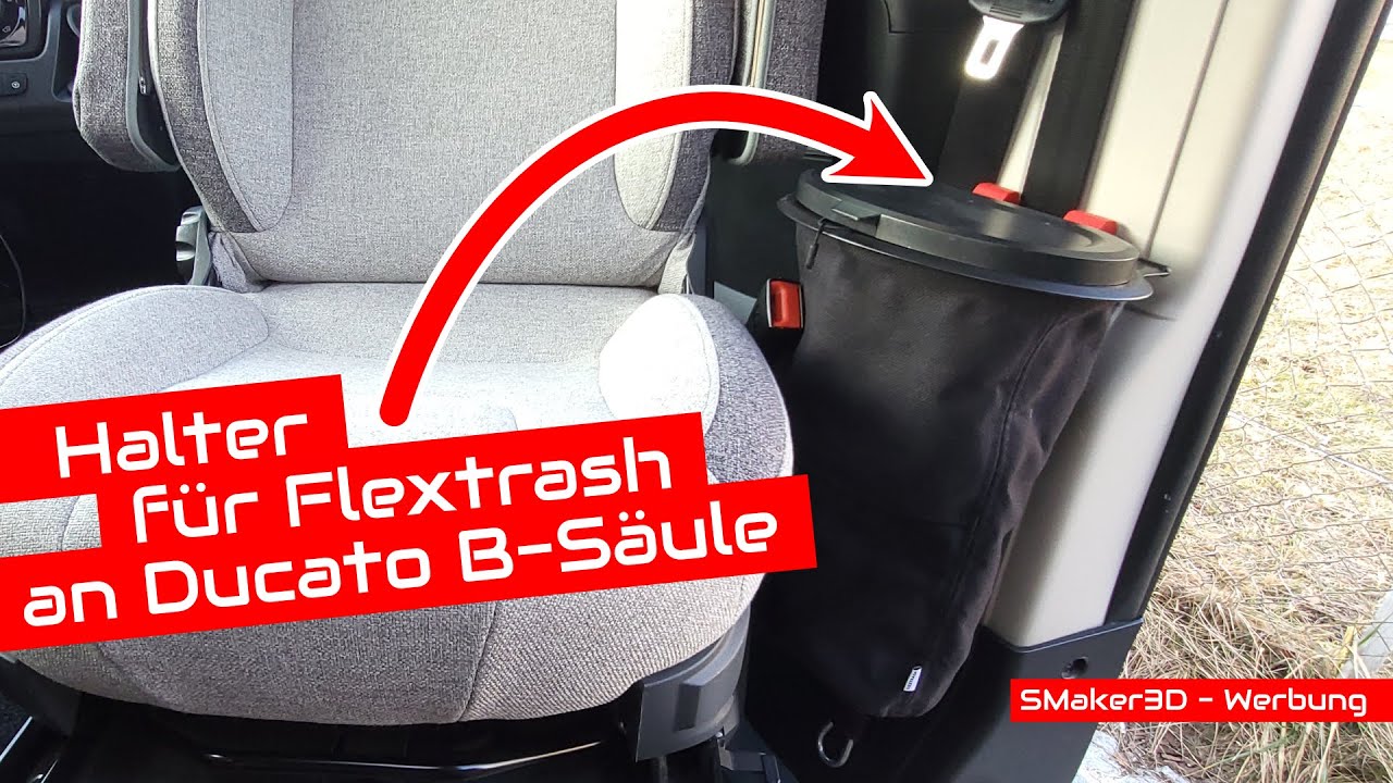 Halter für den Flextrash an Fiat Ducato B-Säule