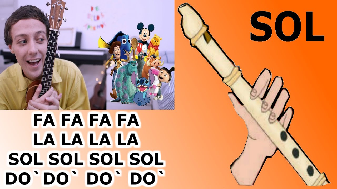 De ellos aprendí, flauta dulce fácil, tutorial con animación, easy flute recorder