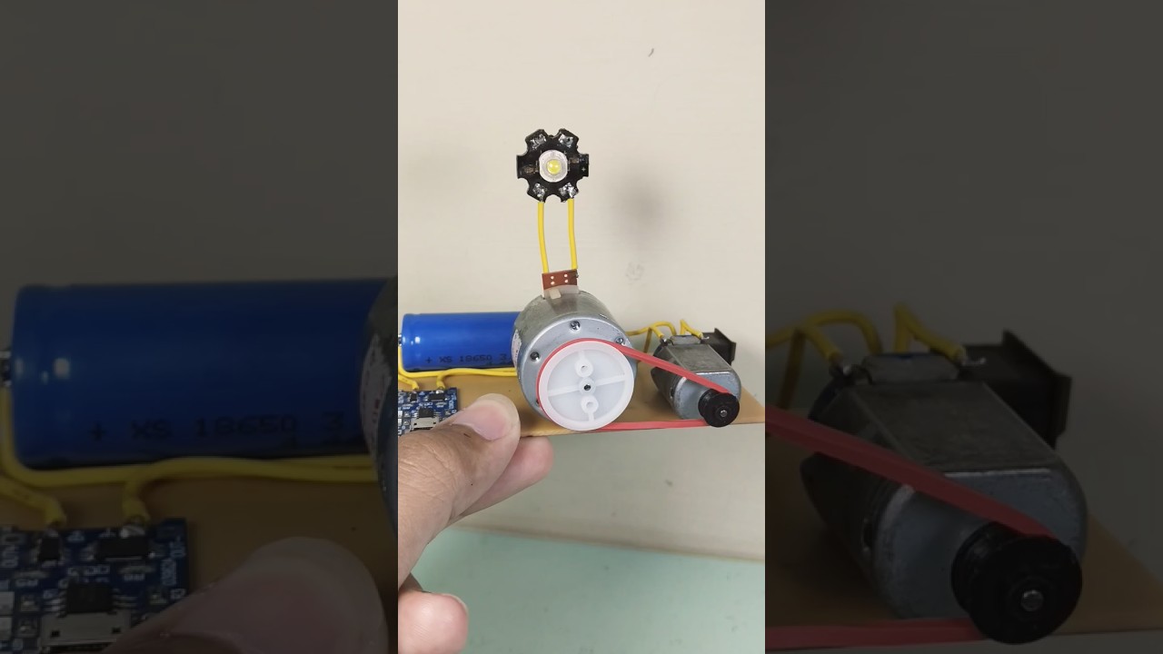 rangkaian generator mini prototype menggunakan dinamo tamiya dan dinamo tape ukuran 9 v