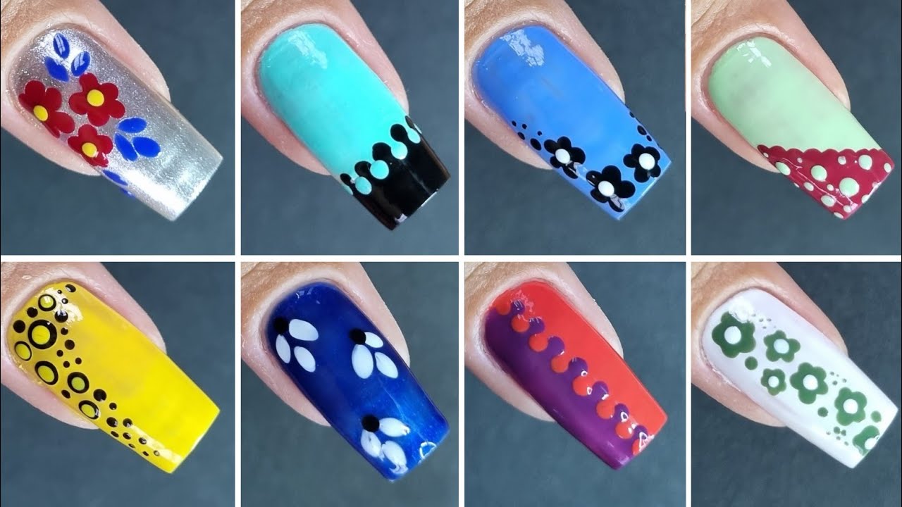 Top 10 Easy Nailart for beginners || Nailart at Home || Easy Nailart #nailart #naildesign