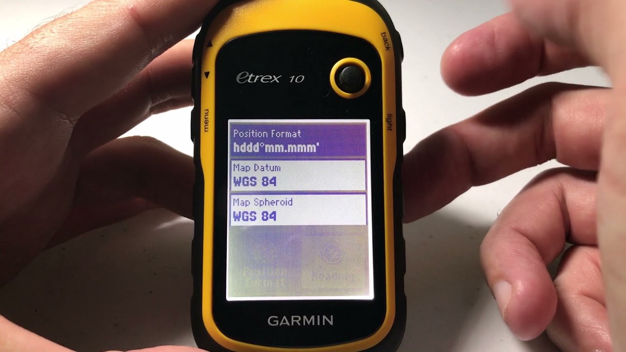 Garmin eTrex 10 - Adjust GPS Position Format (Datum, Spheroid, etc.)