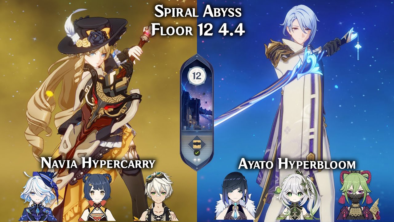 NEW Spiral Abyss 4.4! Navia Hypercarry & Ayato Hyperbloom | Floor 12 Genshin Impact