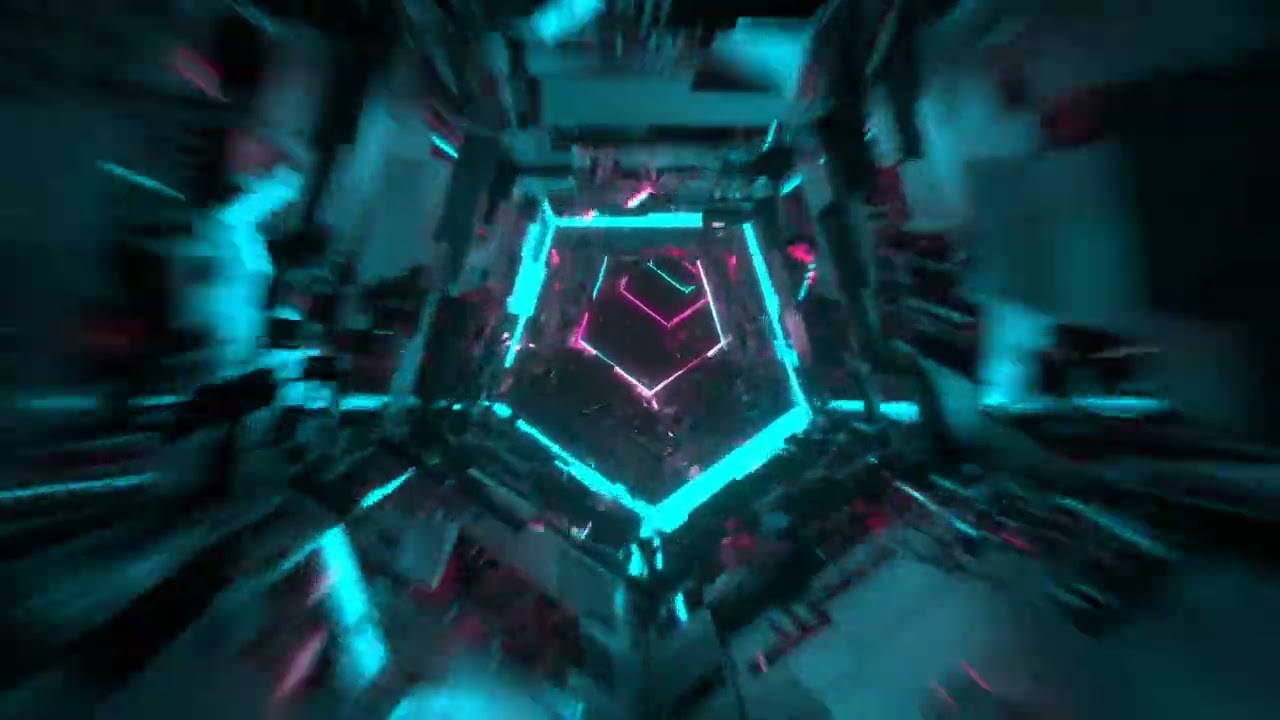 Futuristic Neon Portal Abstract Glowing Tunnel I INFINITE LOOP I Relaxing Screensaver