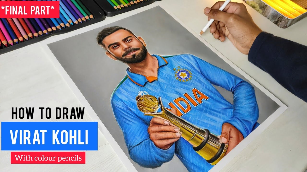 Virat Kohli Drawing | Final Part | #viratkohli #colourpencildrawing