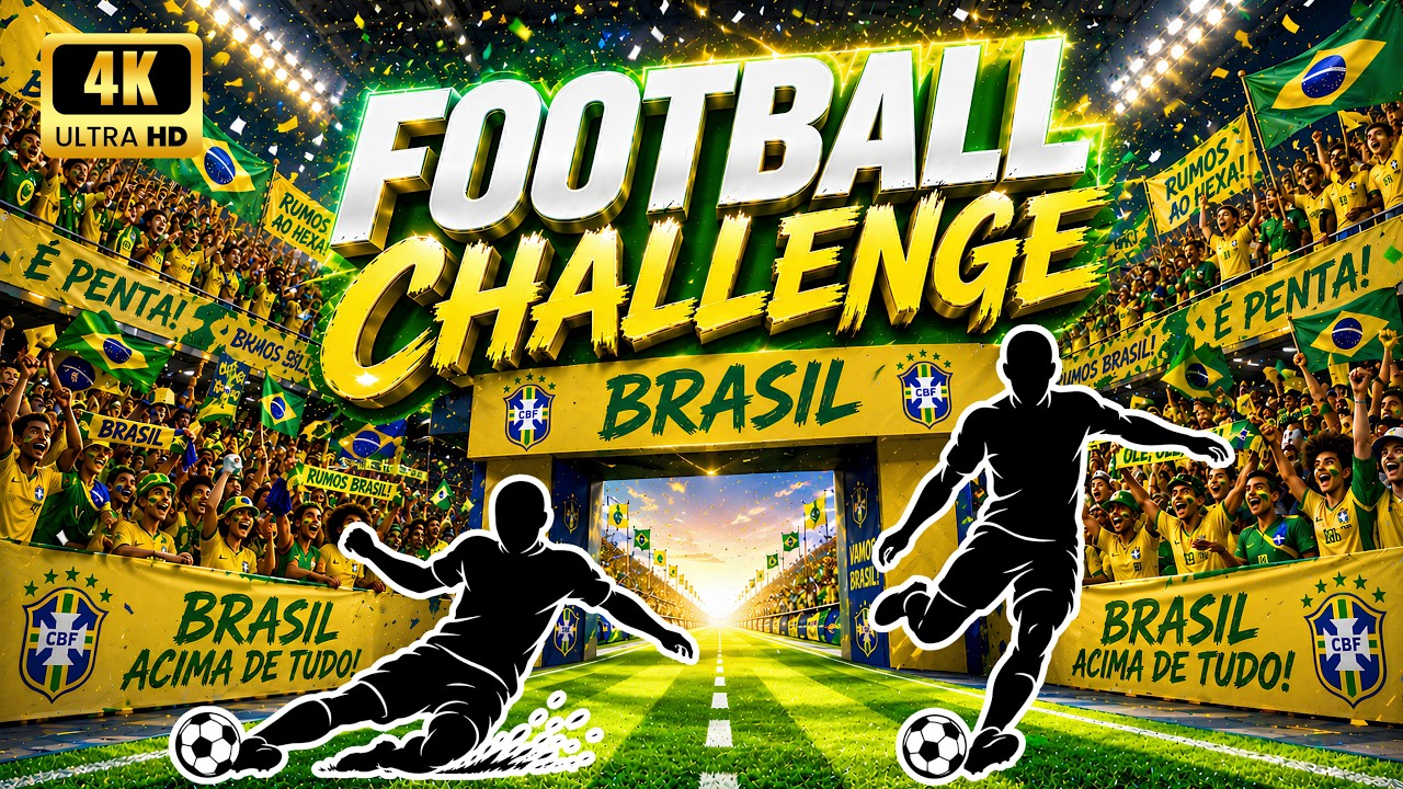 🔥 4K Football Challenge Brasil Warm Up | Interactive Soccer Challenge ⚽ | Reflex & Dribble Workout