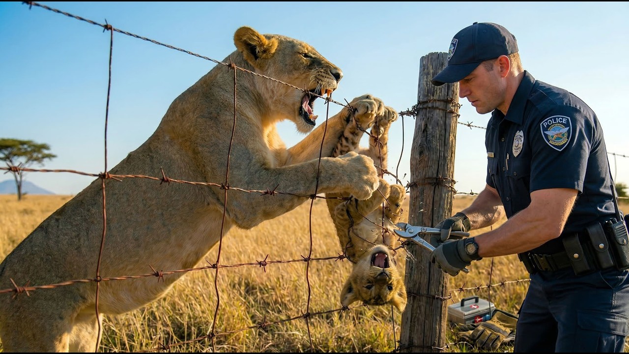 Animal Rescue: A Police officer Rescued a dying Lion cub Trapped in a snare. #80