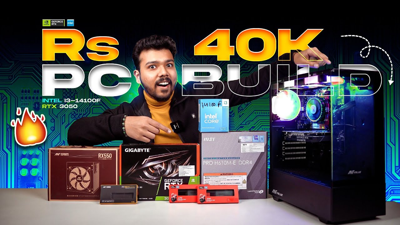 Rs 40000 Gaming PC Build in 2025 |  i3-14100F & RTX 3050 🔥