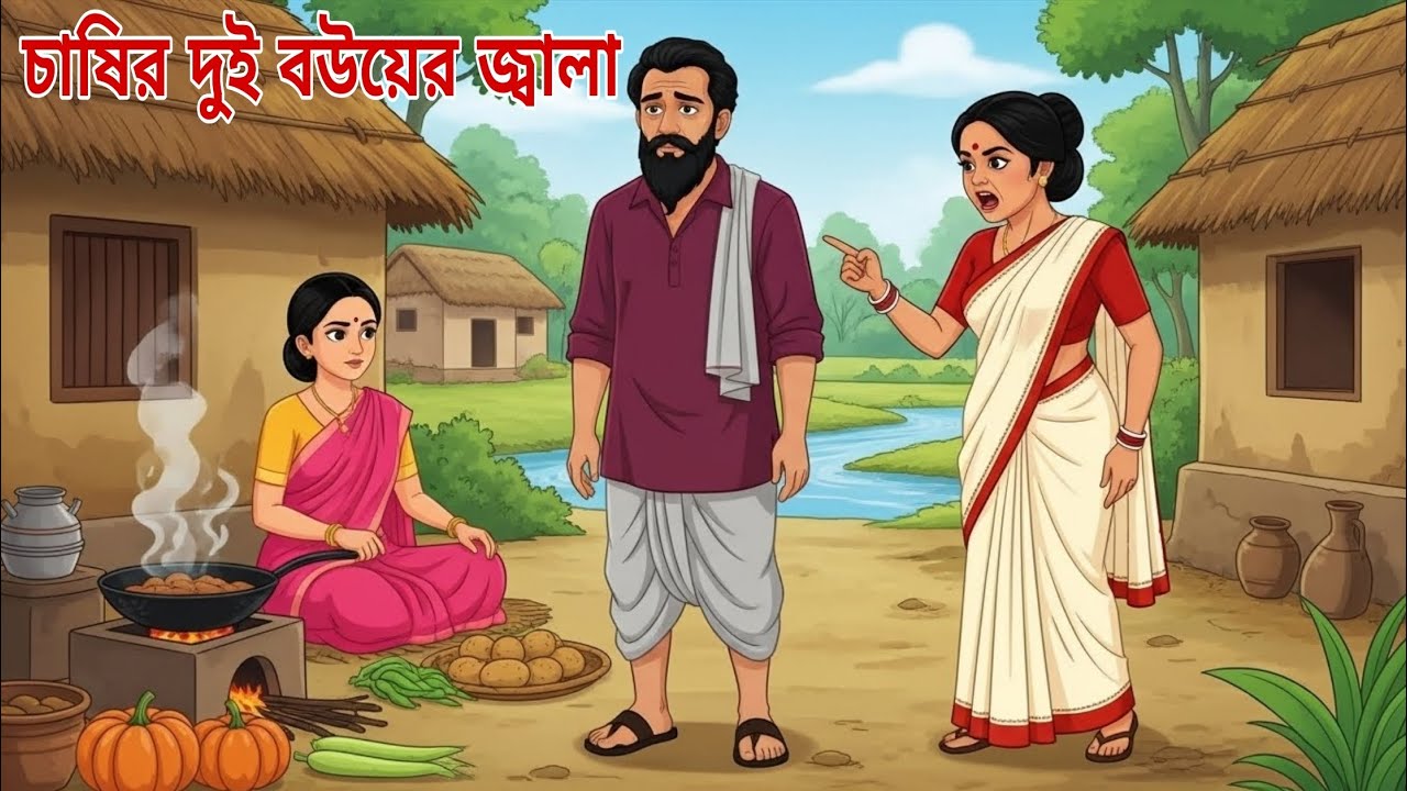 চাষীর দুই বউ 😱 বড় বউয়ের অত্যাচারে কাঁদলো ছোট বউ | শেষে যা হলো কেউ ভাবেনি / BANGLA CARTOON 