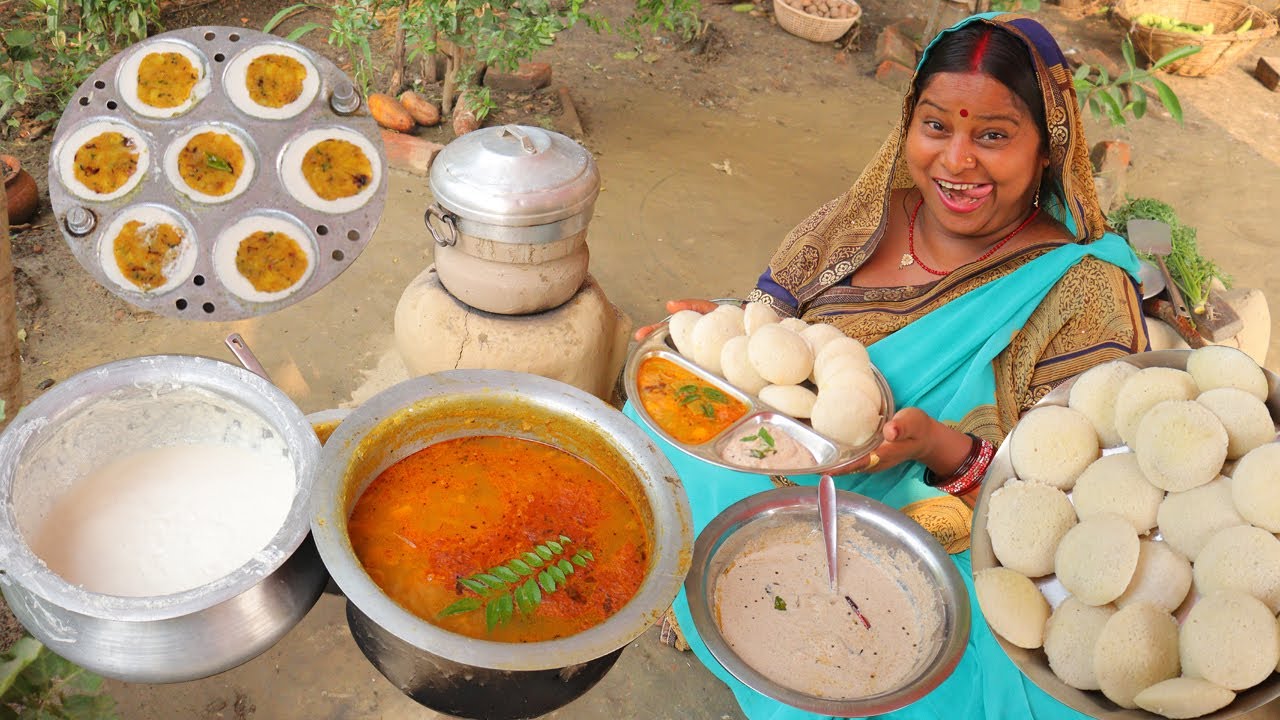 सबसे आसान इडली सांभर नारियल चटनी बनाने का आसान तरीका Idli+Stuffed Idli +Sambar+Nariyal Chatni