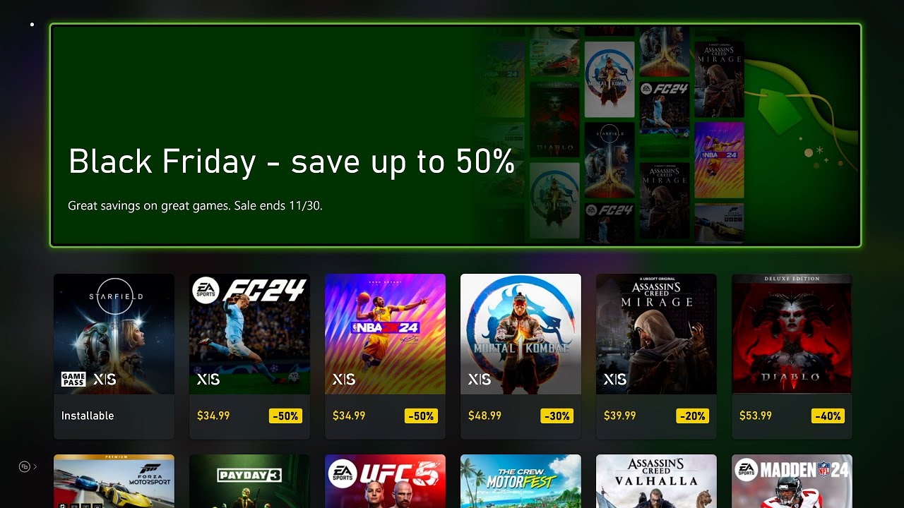 Xbox Black Friday Store Deals - All Games List [November 2023] 💚