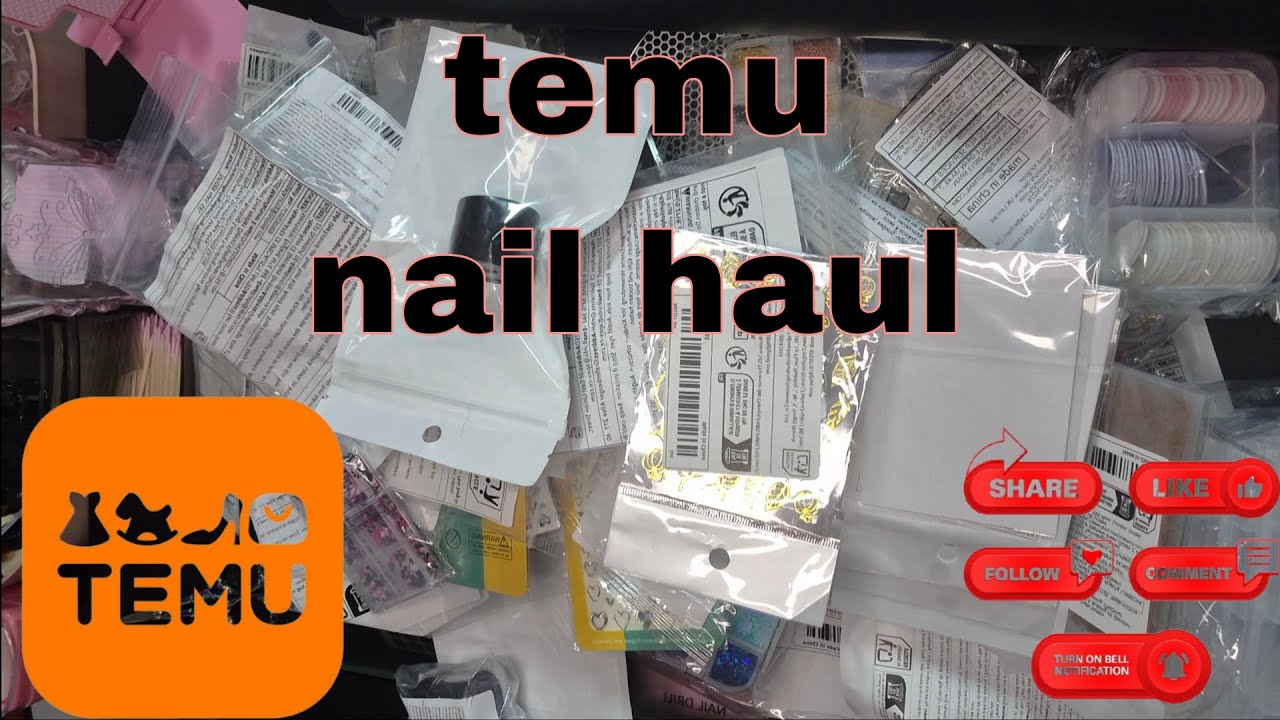 Temu nail haul😅🫣 #nailacrylic #temuhaul #nails #acrylicnails #begginernailtech 