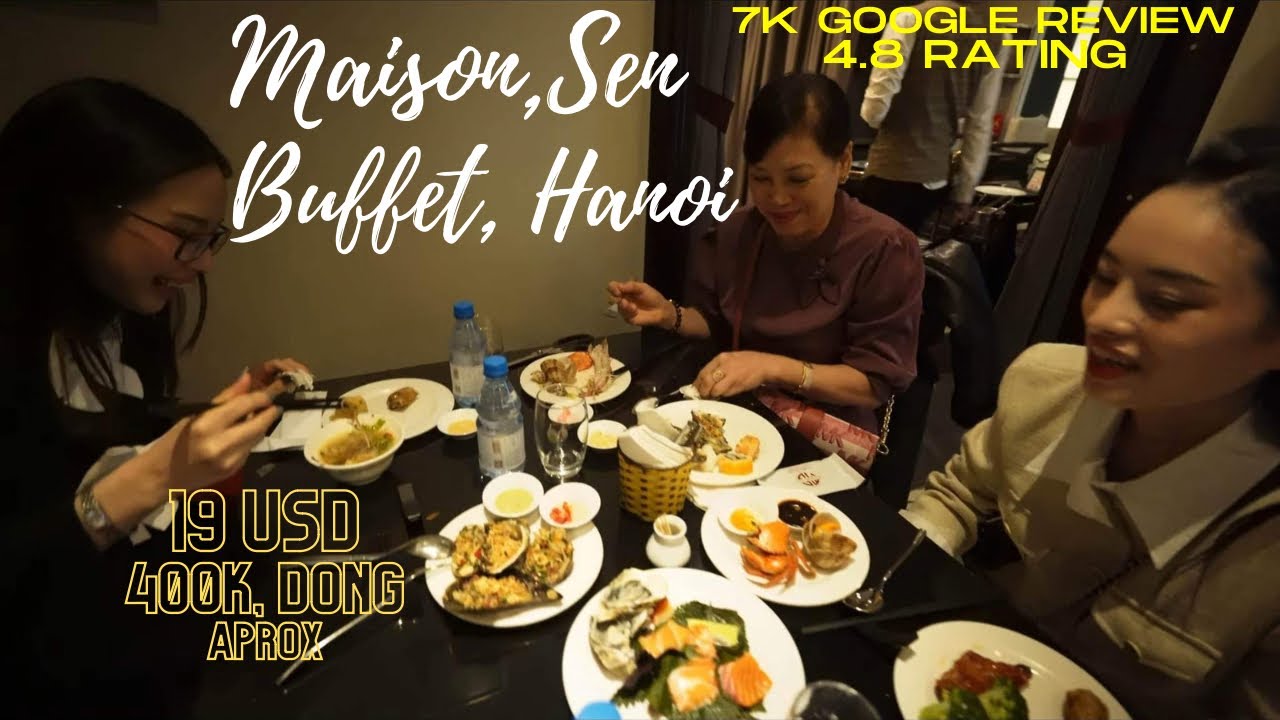 Best buffet for 19 usd, 400k Dong. Maison Sen Buffet, Hanoi, Vietnam!!