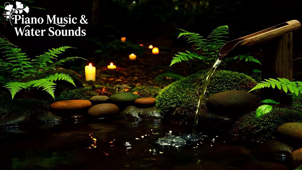 Relaxing Sleep Music 🍃 Bamboo Water Sounds and Gentle Piano Music for Deep Calm and Rest