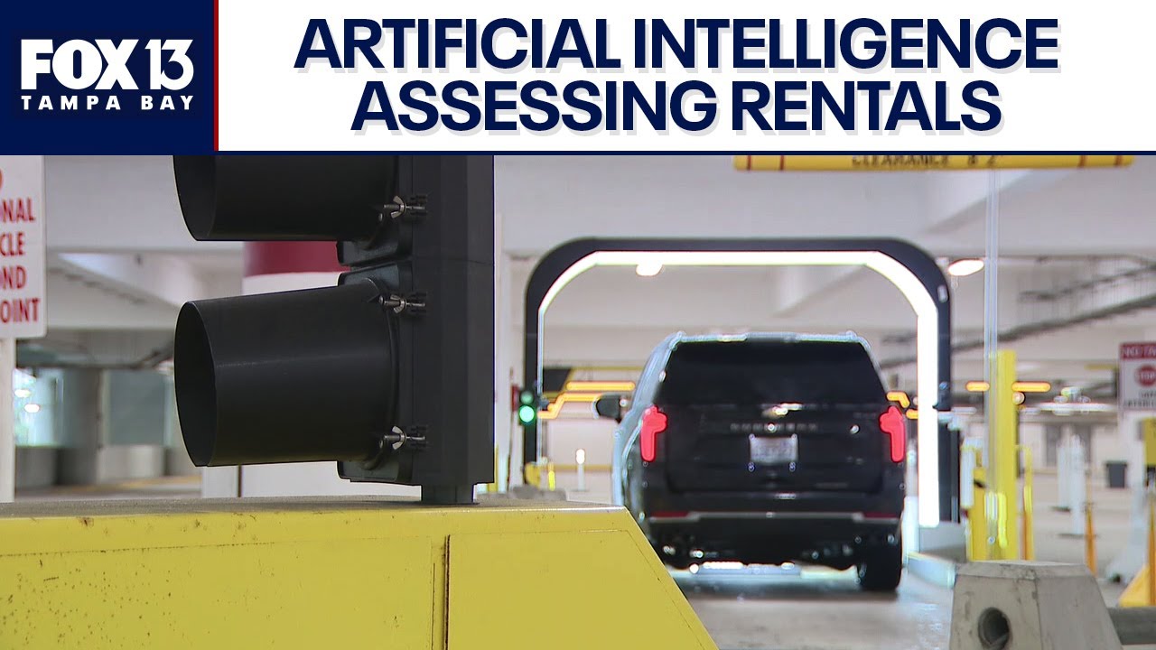 AI inspecting rental cars for damages at Tampa International Airport