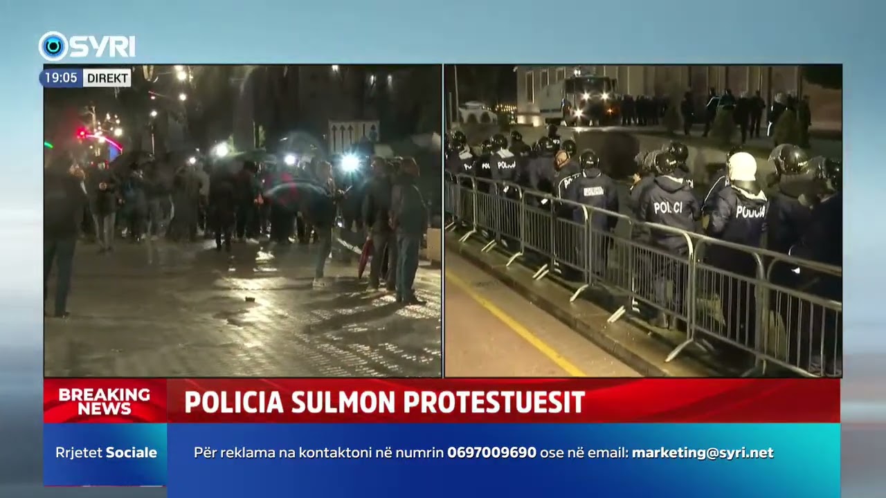 Policia shpërndan me ujë protestuesit, gazetarja tregon se çfarë po ndodh para kryeministrisë