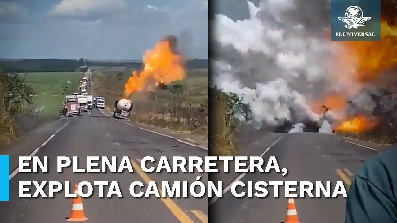 Captan impresionante explosión de un camión cisterna que transportaba combustible