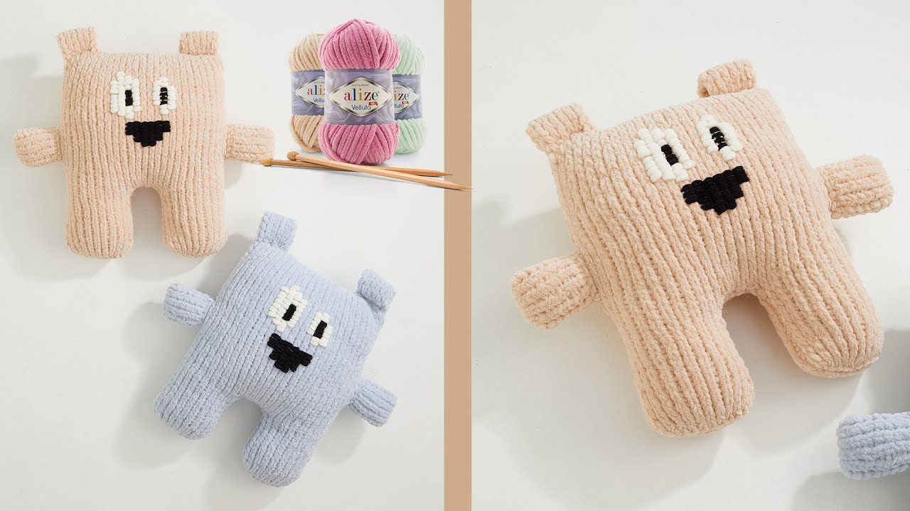 Alize Velluto ile Kolay Oyuncak Yapımı | Knitting Toys Tutorial | Вязание игрушки спицами