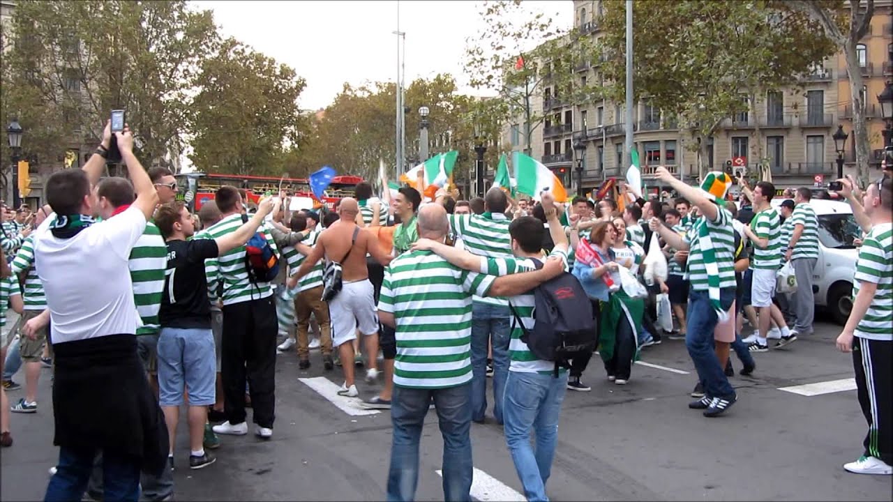 Celtic, Football club supporters in Barcelona - A trip into the crowd