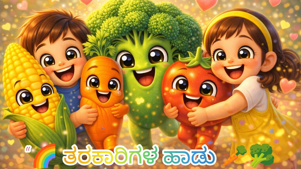 ತರಕಾರಿಗಳ ಹಾಡು 🥕🥔 | Vegetable Rhymes in Kannada for Kids | Learn Vegetables | Kannada Rhymes 
