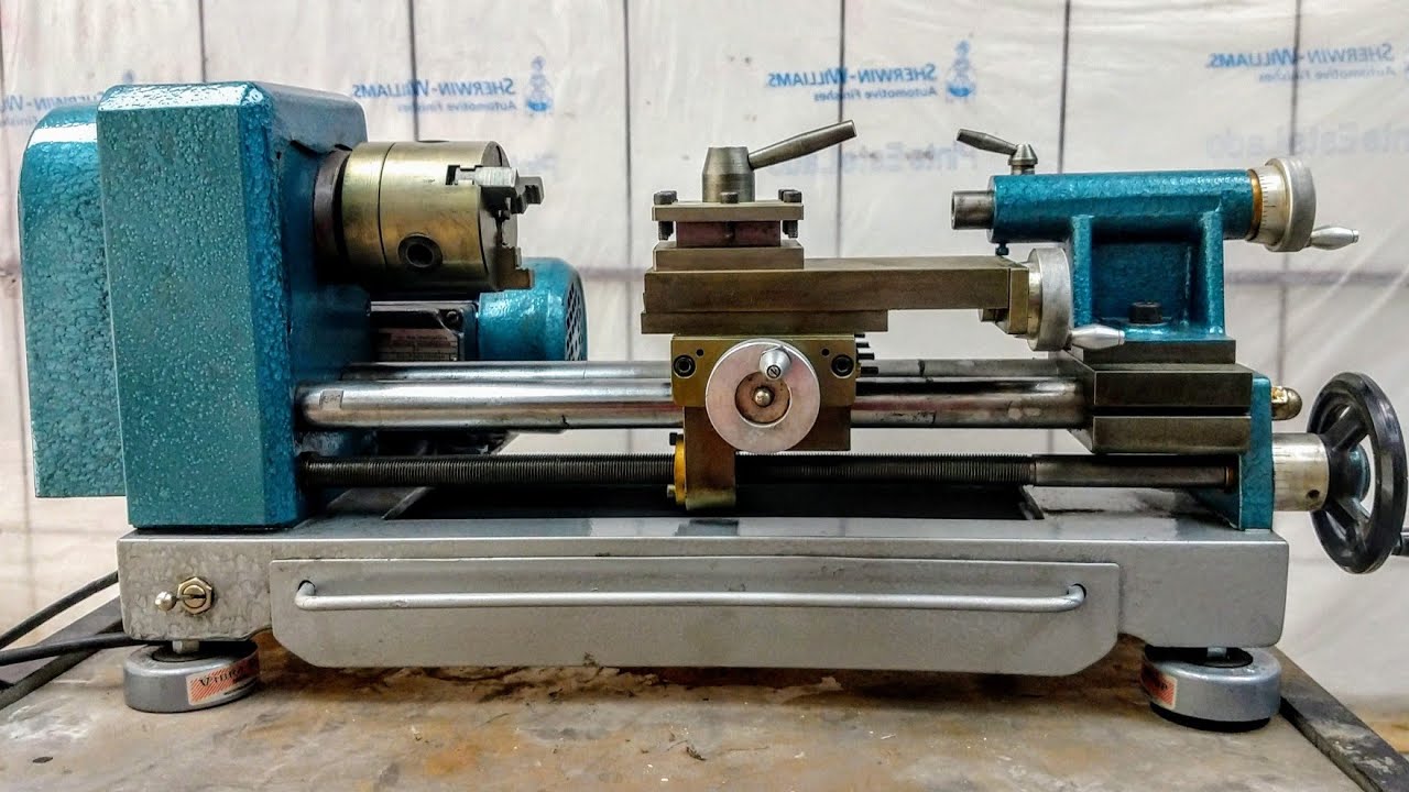 TORNO MECÂNICO DE BANCADA CASEIRO mini lathe homemade