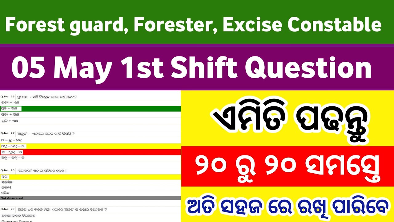 Forest Guard Odia Grammar Pyq | Forester Odia Grammar Question | Excise Constable Odia Grammar Pyq