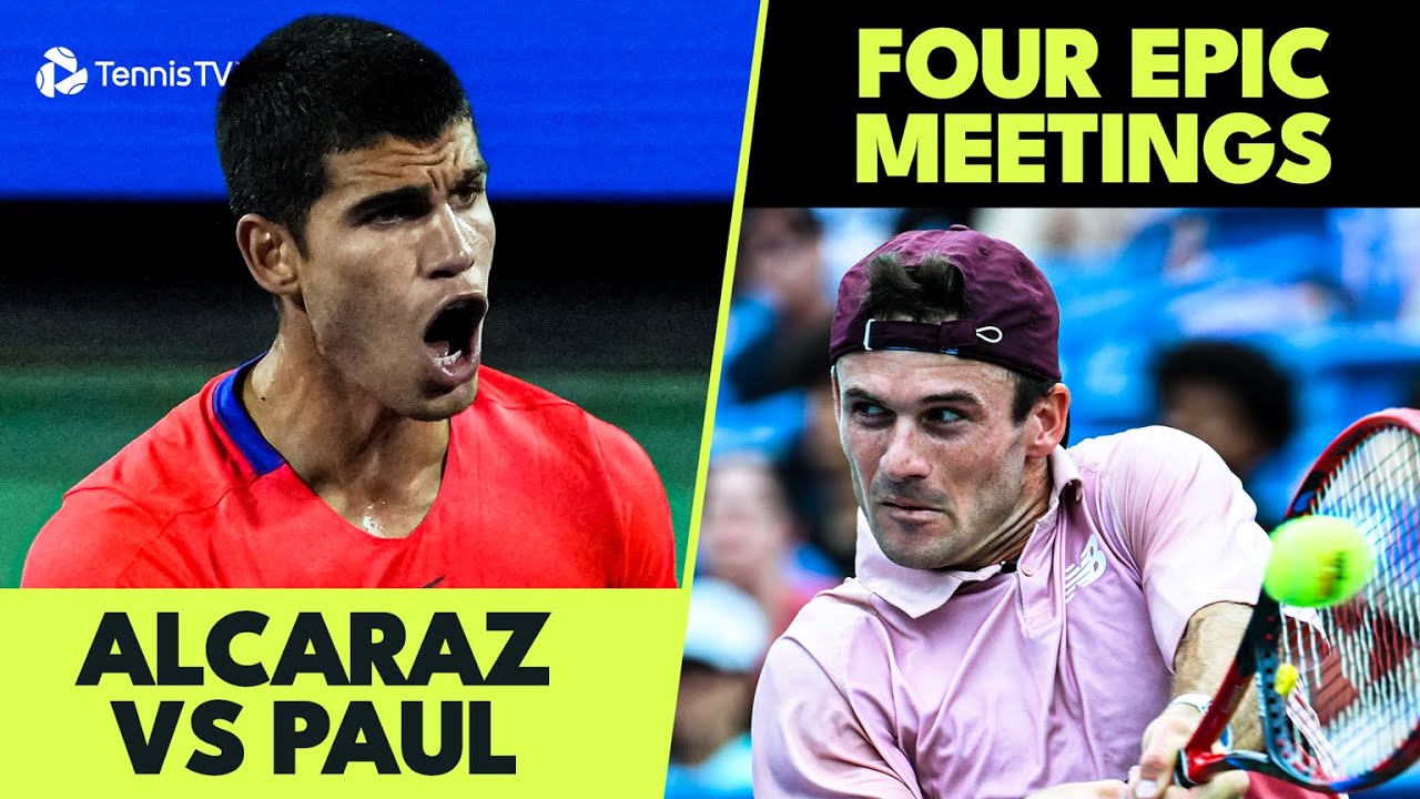 Carlos Alcaraz vs Tommy Paul: All 4 EPIC Matches 🍿