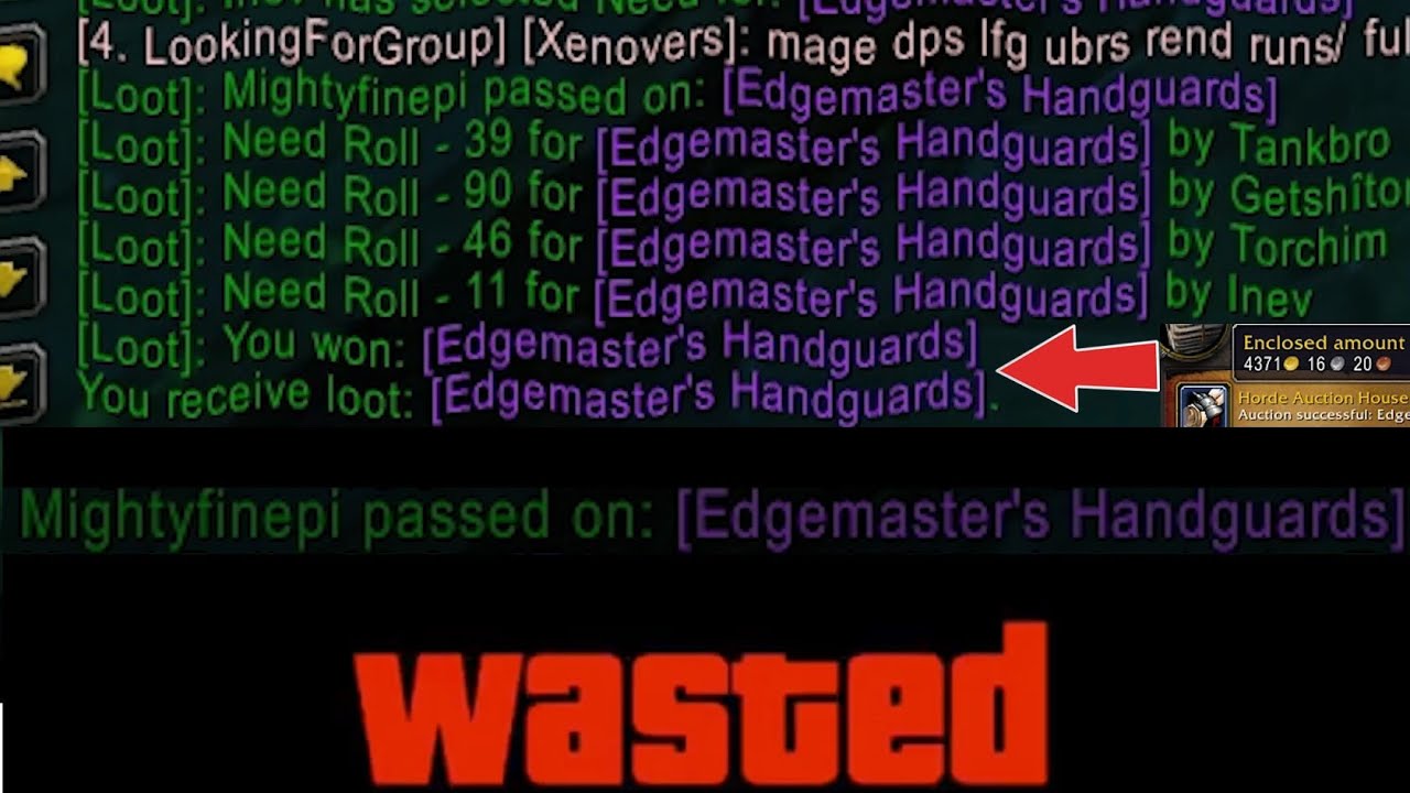 Wow classic - My Reaction to Winning [Edgemaster's Handguards] - (Epic classic moment)