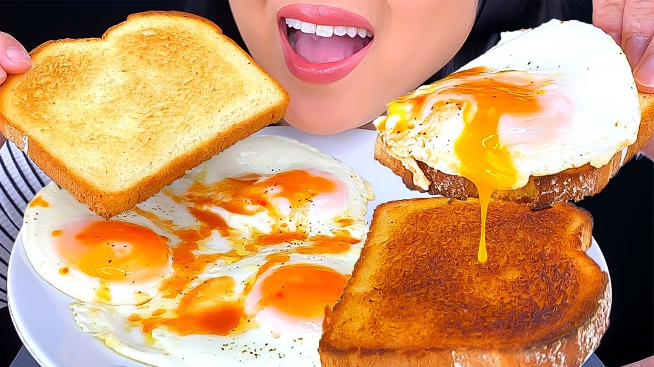 ASMR EGGS & TOAST BREAKFAST MUKBANG (EATING SOUNDS) EATING SHOW | ASMR Phan