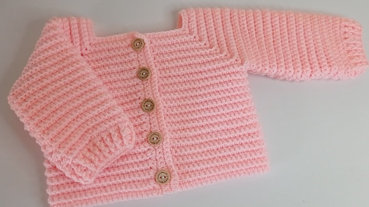 ABRIGO O SUÉTER A CROCHET PARA BEBÉ PASO A PASO - FÁCIL Y RAPIDO