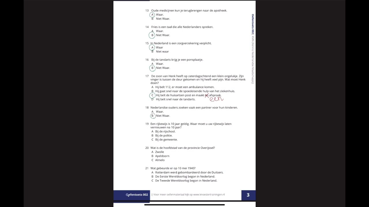 KNM Oefenexamen 002 - 2025 | Antwoorden (Answers)