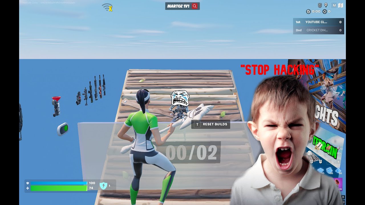 Trolling 14 year old FORTNITE KID (he rage quits)